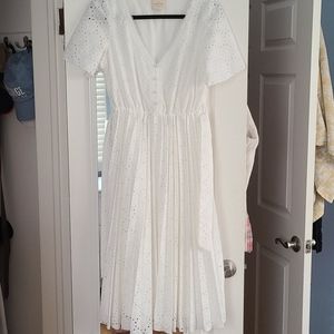 Sezane White Midi Dress